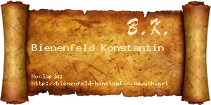 Bienenfeld Konstantin névjegykártya
